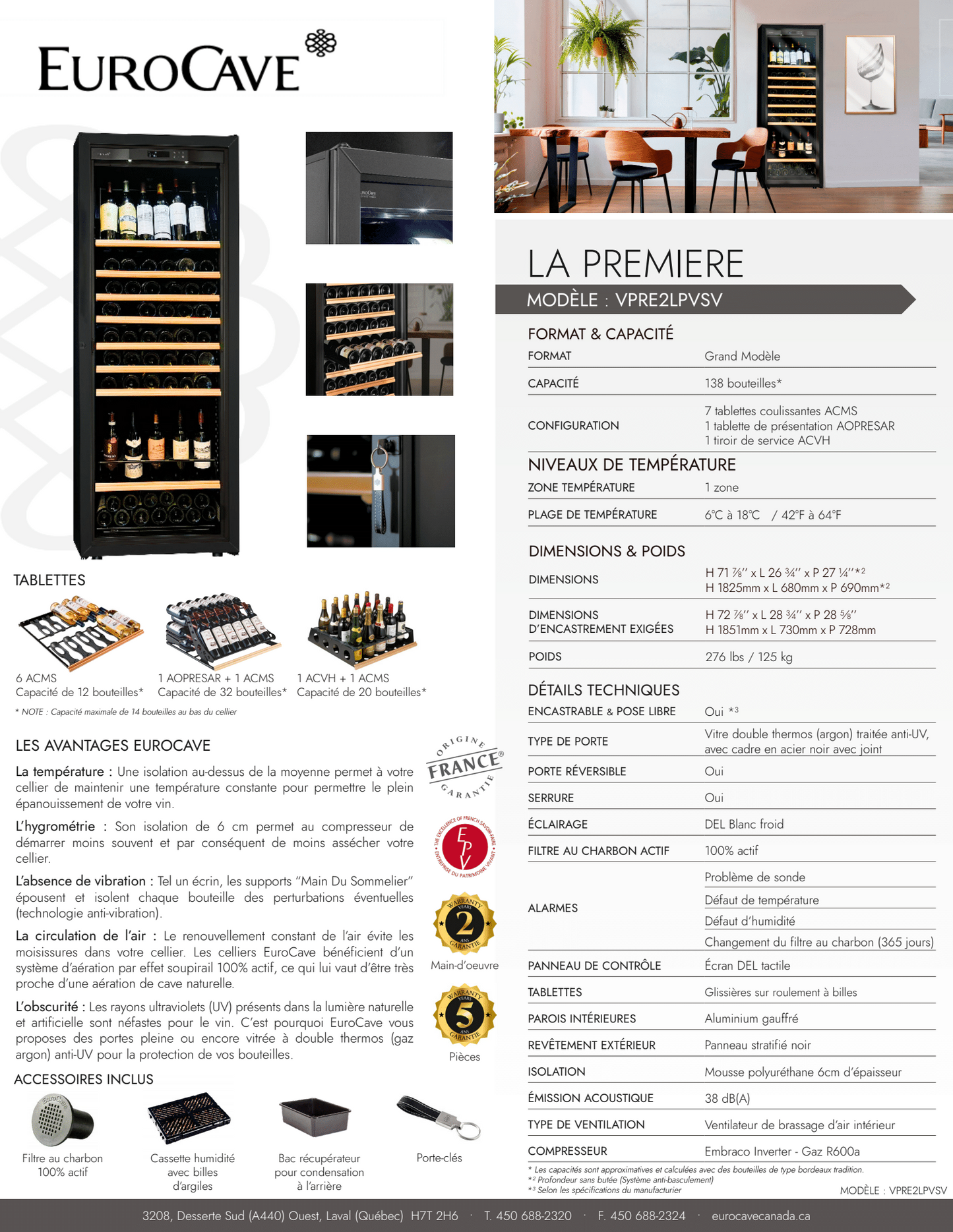 EuroCave La Première Cellar - Large Model - 137 Bottles