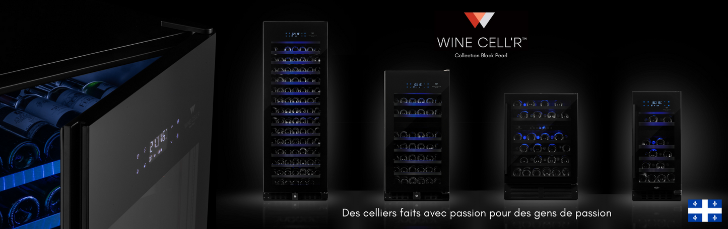 Série Black Pearl Cellier à double zone pour 388 bouteilles - Cellier Dépot 