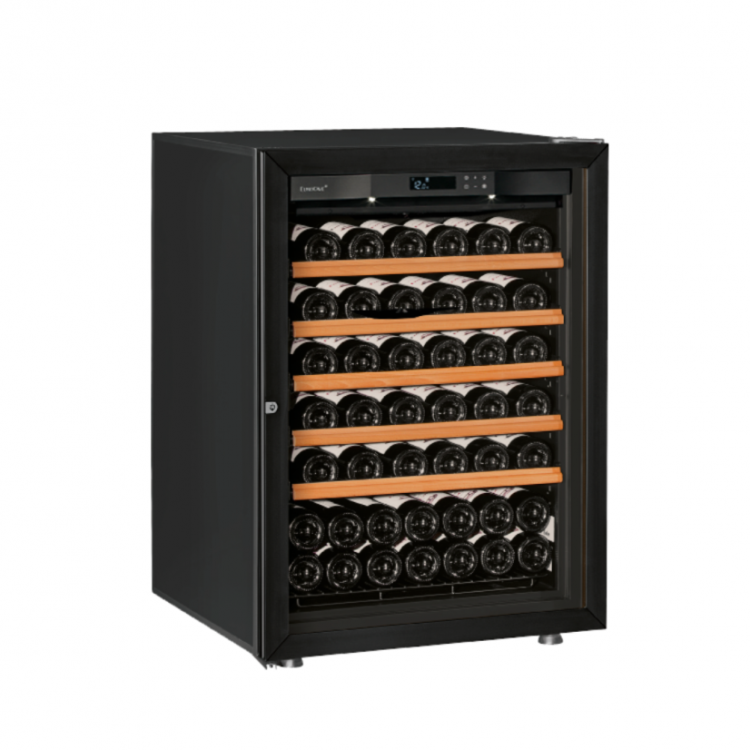Cellier EuroCave V-PRE2-S-PV – cave à vin de service haut de gamme avec porte pleine, clayettes en bois et contrôle électronique de la température