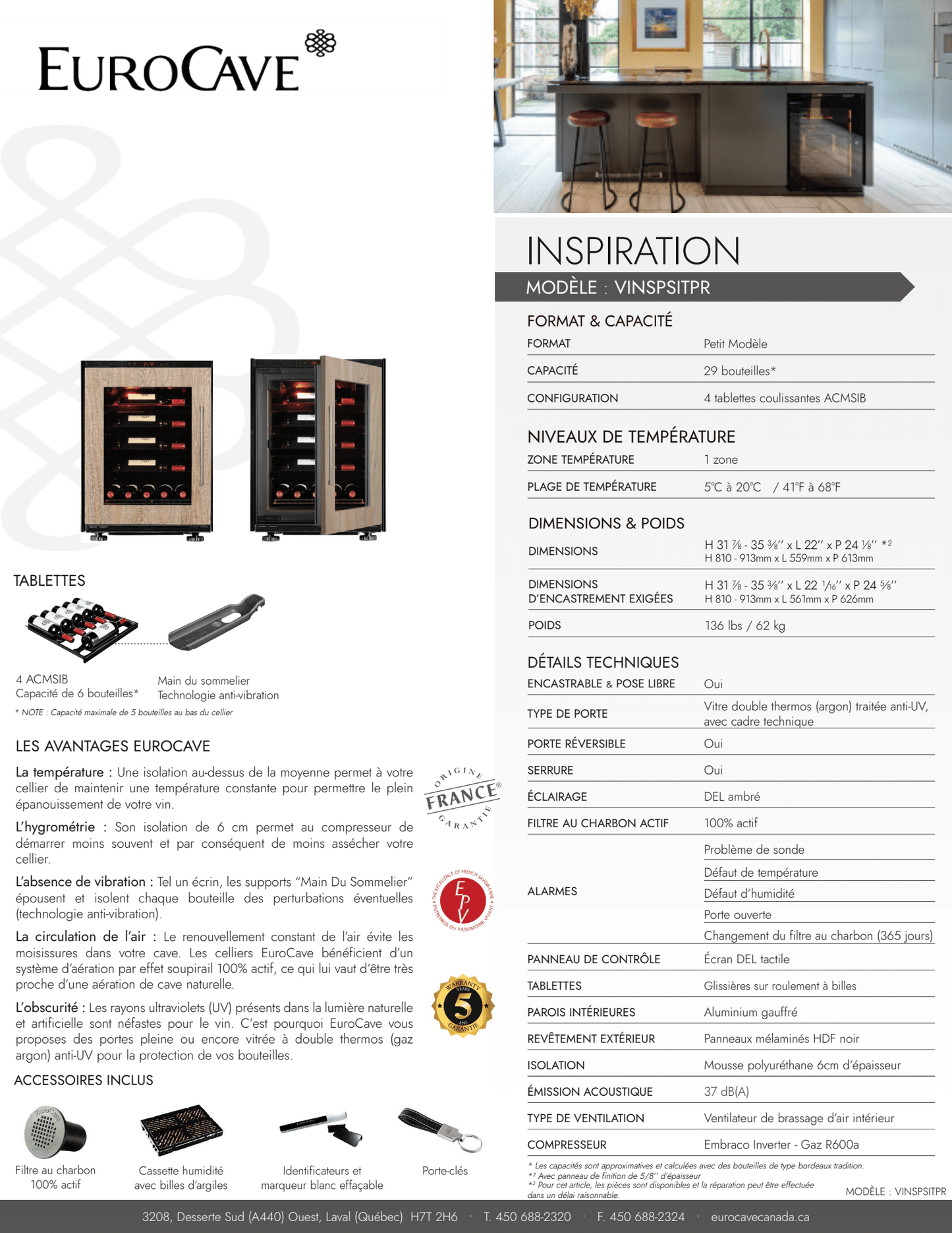 EuroCave Inspiration Cellar - Small Model - 29 Bottles 