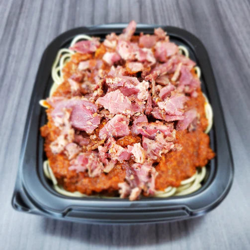 Spaghetti au smoked meat et fromage en grain 8x500gr - VitaMenu